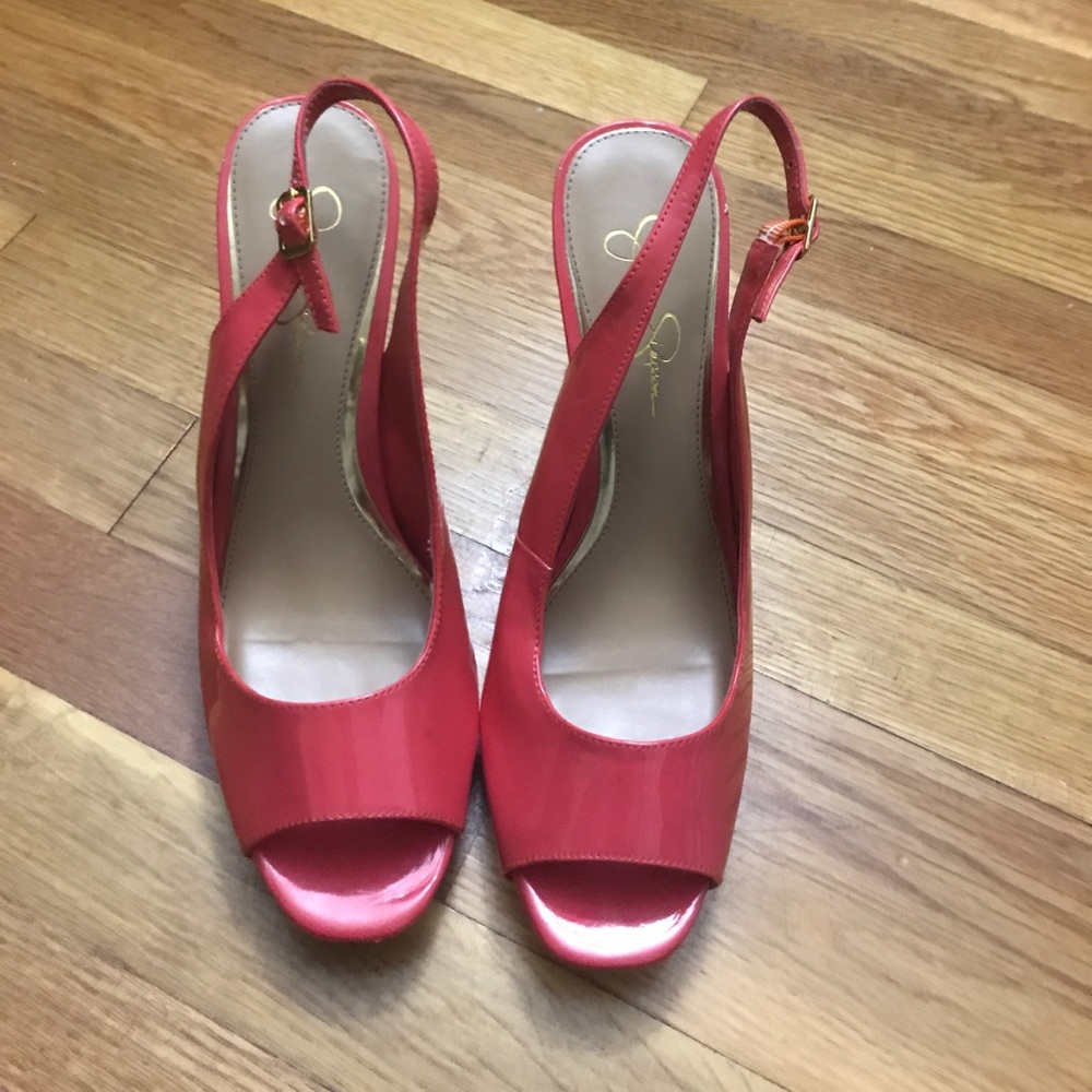 Pink Jessica Simpson Open Toe Sling Back